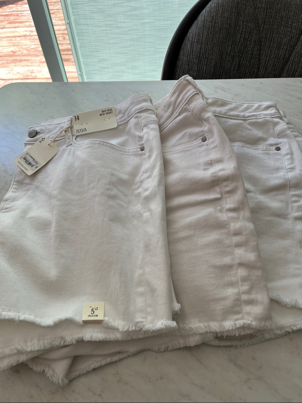 ANA  White -Jean Shorts size 14 - 5 inch